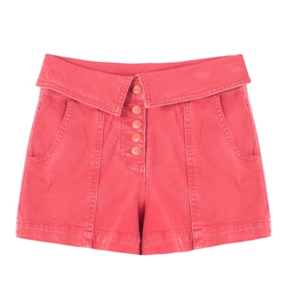 (A5) Truce‎ Kids | Red Snap-Front Collar-Waist Shorts - Girls, Size 14, NWT